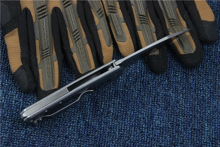 Складной нож Lange D2 ZT0808 Карманный Походный клинок С флиппером и шарикоподшипником
