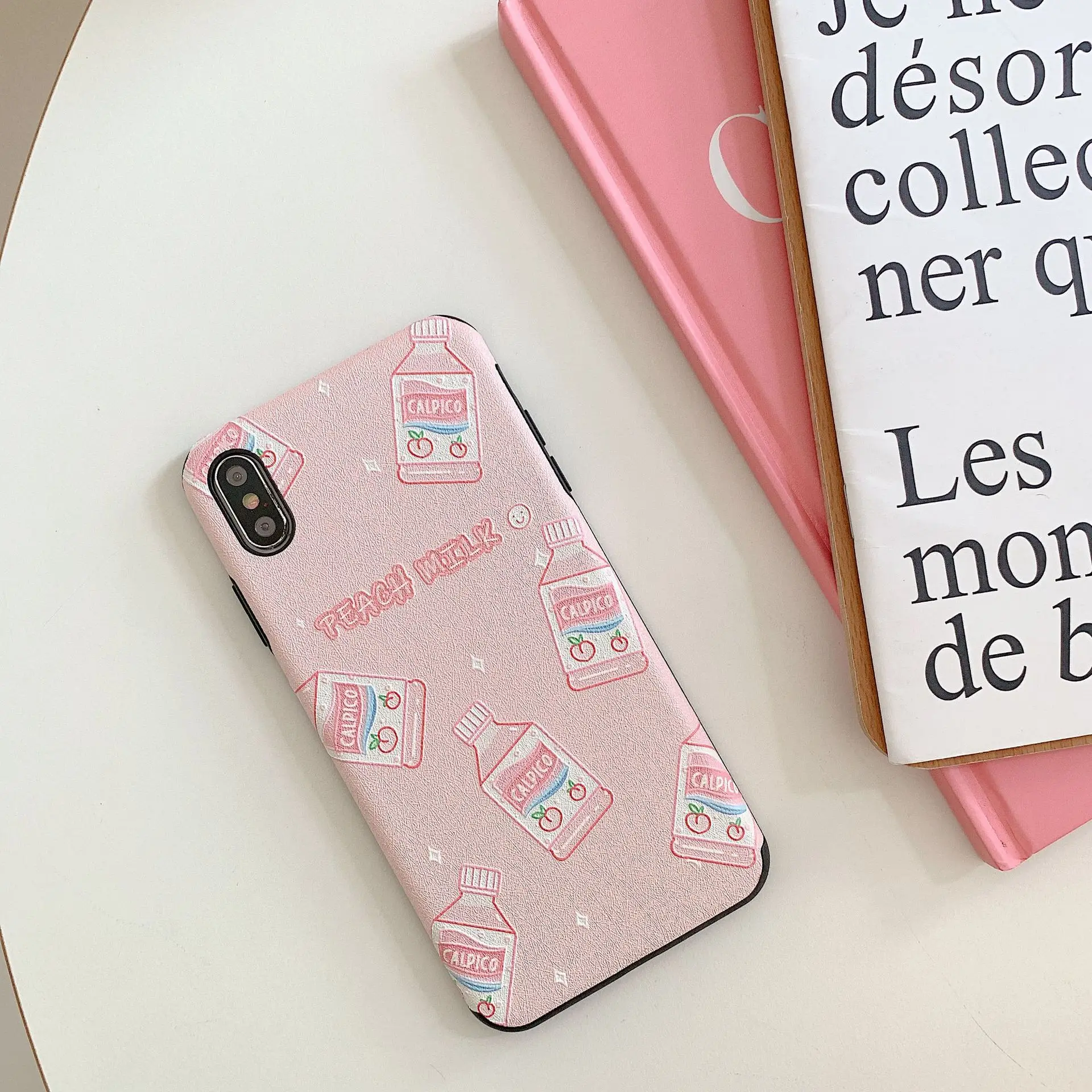 Kuutti Squishy Kawaii Peach Milk Pattern 3D Relief Phone Cases for iPhone 6 6s 7 8 Plus X XR XS Max Cover iphone plus case |