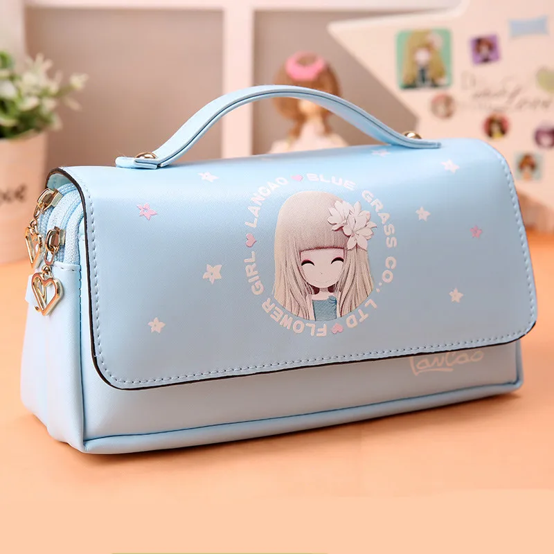Kawaii пенал большой емкости милый мультяшный чехол для девочек пенал для карандашей держатель школьные канцелярские принадлежности Estuche Escolar - Цвет: E