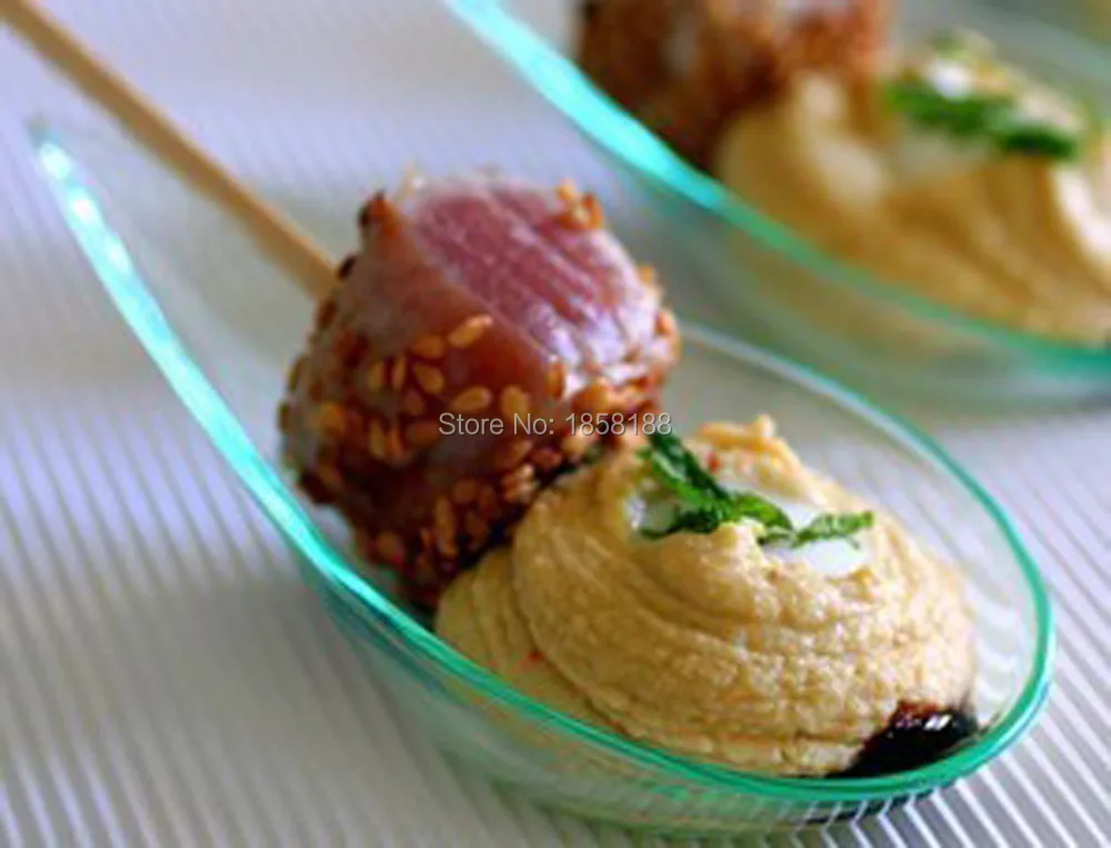 100 шт./лот вечерние жесткие пластиковые одноразовые десертные ложки 3 9