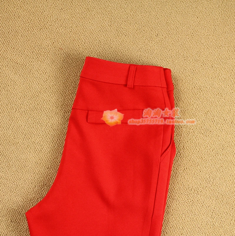 summer women cultivate one's morality contracted little red suit + pants feet pants suit