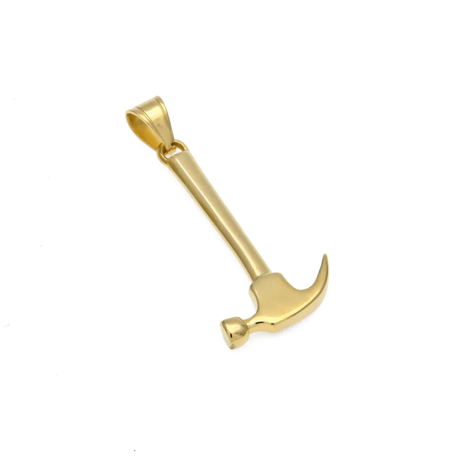 Мужская подвеска молот в стиле хип хоп ожерелье из нержавеющей стали золотого