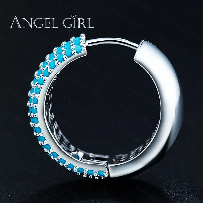 Серьги-кольца Angel Girl белого и золотого цвета с круглой петлей высокого качества, популярные ювелирные изделия для женщин, подарок, массивные серьги