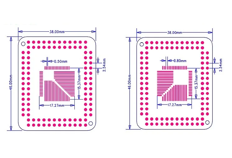 Glyduino FQFP TQFP LQFP 32 44 64 80 100 Для DIP адаптера пластины PCB платы