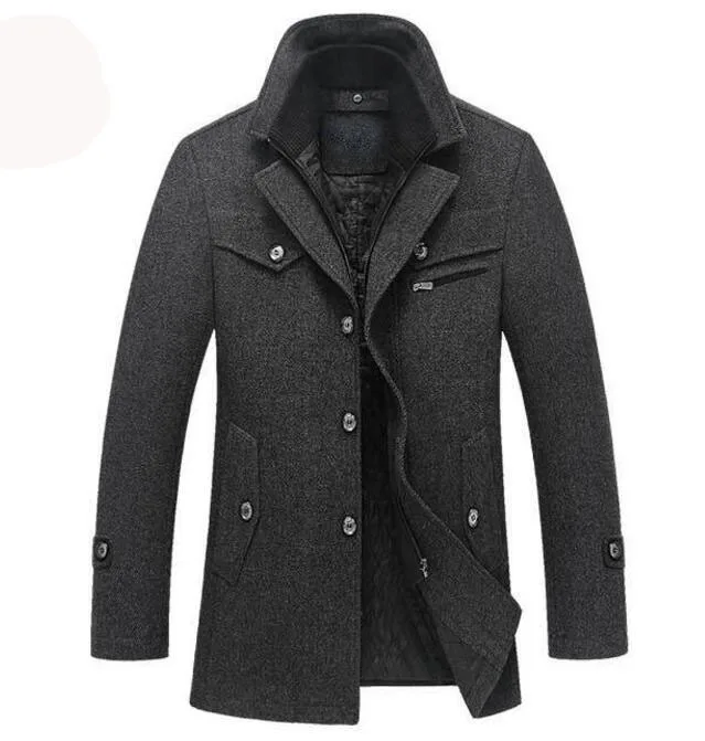 Мужской Peacoat, Мужская брендовая одежда, M-4X, зимние мужские плотные пальто, приталенные куртки, мужская повседневная теплая верхняя одежда, куртка и пальто