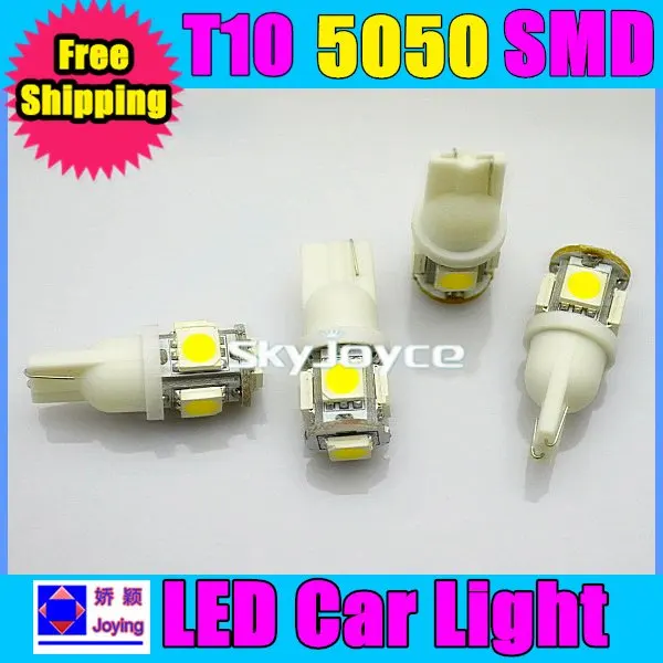 Новинка 2016 100 шт. в партии светодиодная автомобильная лампа 5050 SMD белого цвета T10
