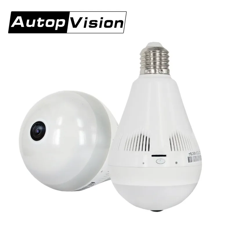 Панорамная ip камера рыбий глаз с углом обзора 360 градусов 1 3mp Wi Fi лампа VR белым + ИК