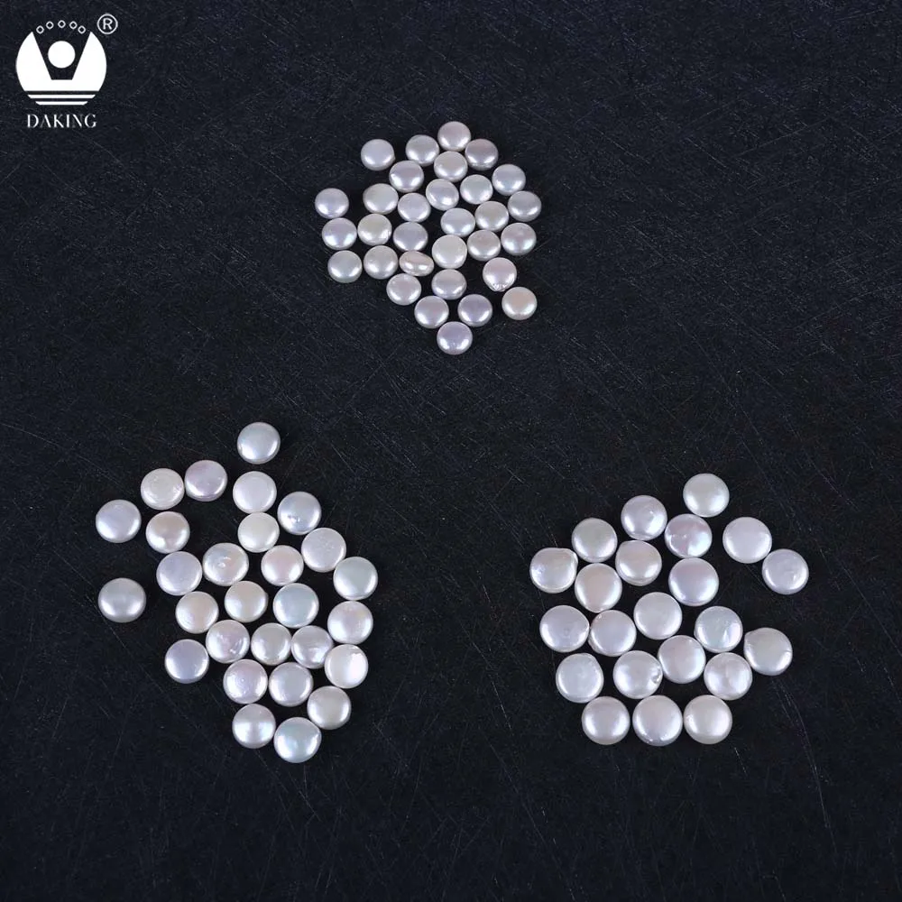 

10Pcs No Hole Cultured Freshwater Pearl Beads Jewelry Natural White Coin Shaped 10-12mm Pearl Loose Beads DIY Accessories