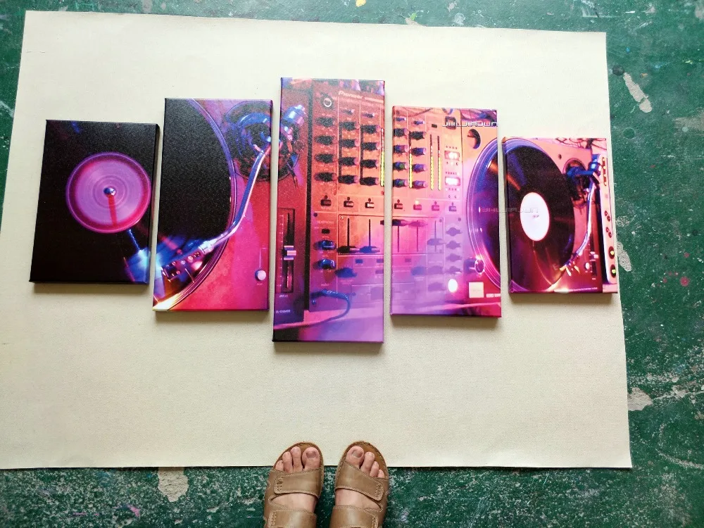 5 шт. холст искусство музыка танцевальный зал современный бар настенный диджей