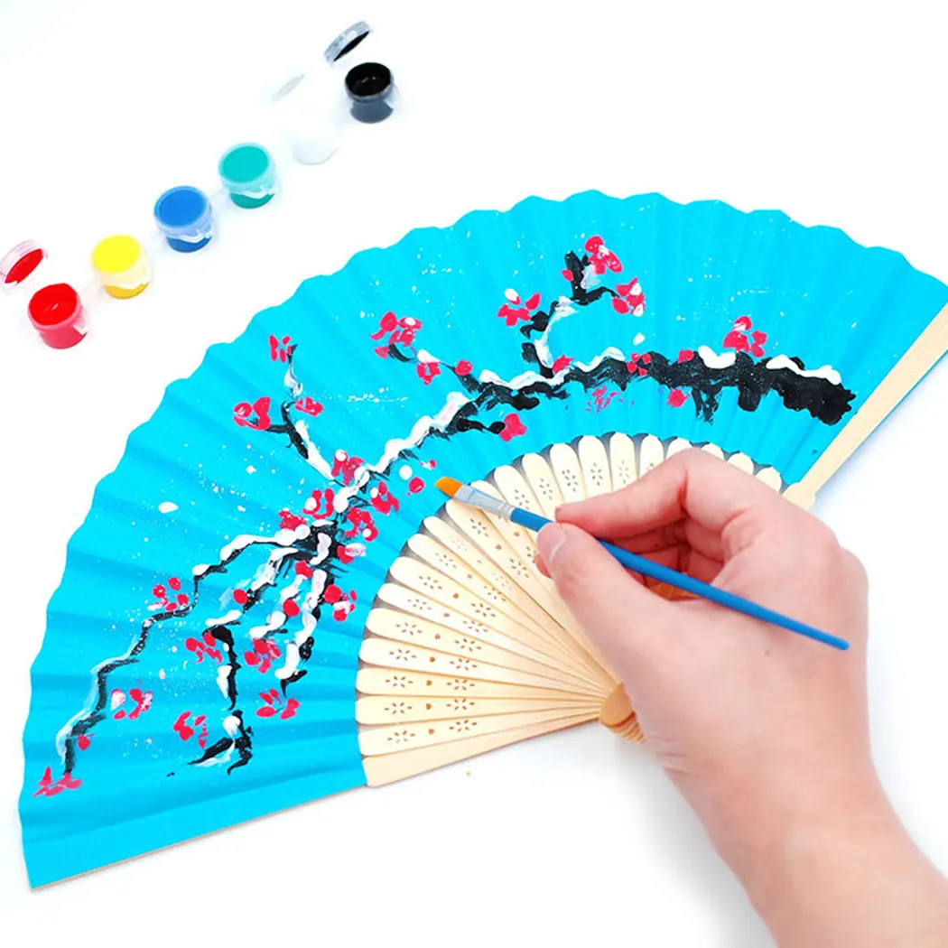 10 шт складной веер Творческий пустой DIY Бумага для рисования вентиляторы вечерние сувениры Развивающие игрушки для детей