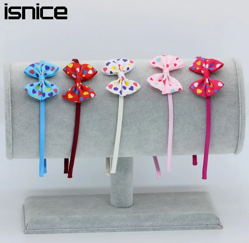 Isnice 2018 подарки для новых головных уборов детские повязки волос с бантом и принтом