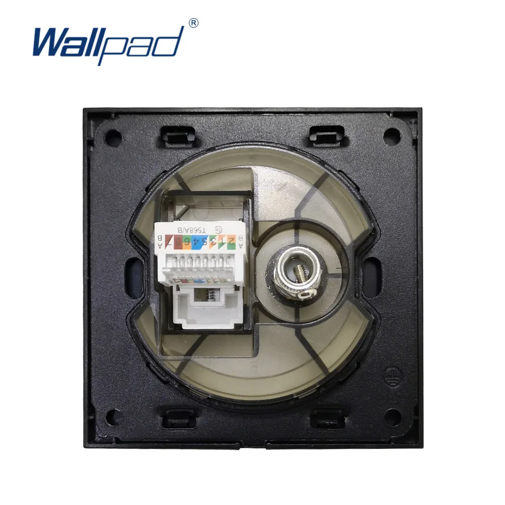 Wallpad L6 белая стеклянная рамка антенна спутникового ТВ и RJ45 Ethernet ПК CAT6 розетка для