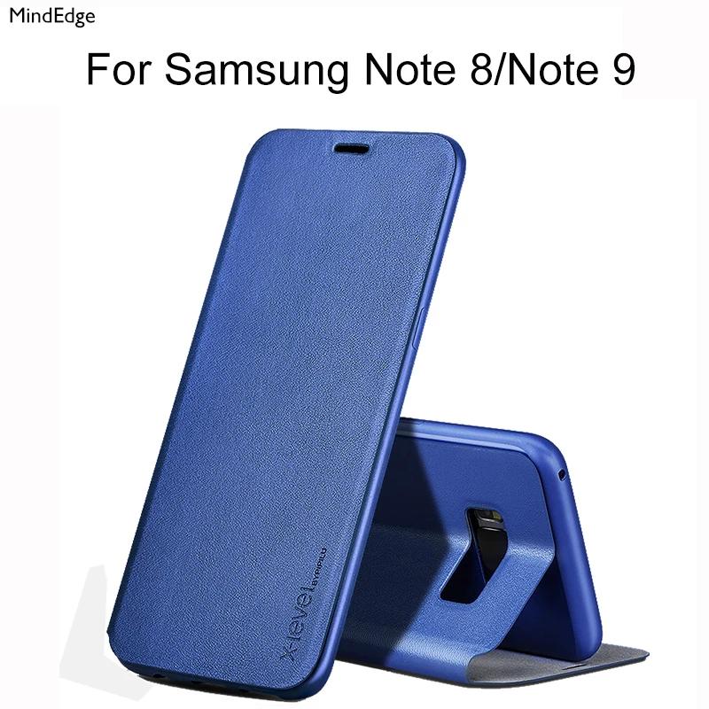 Флип ультра тонкий чехол для samsung Galaxy Note 8/9 Корпус Люкс 360 противоударный защитный
