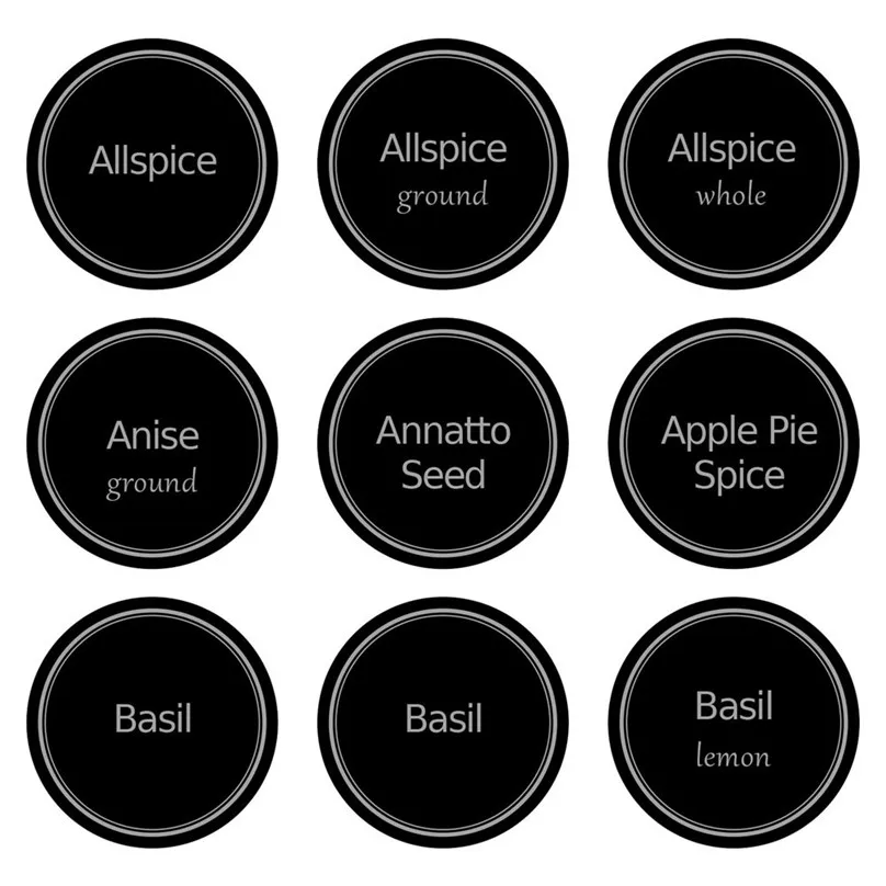 13pcs Printed Spice Jar and Pantry Label Set Chalkboard Round Stickers Write-on Labels #4M08 | Дом и сад