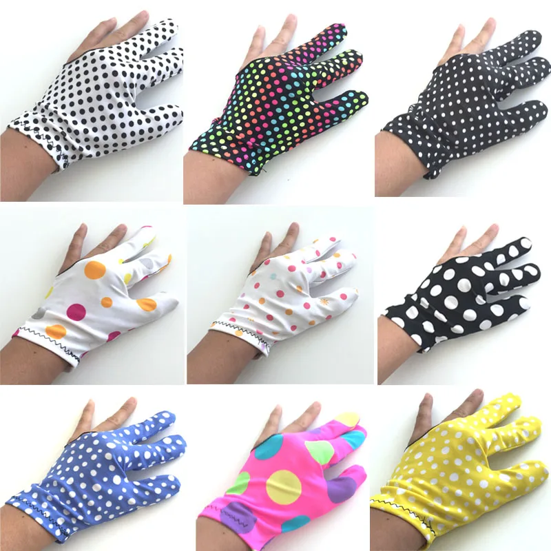 Перчатки для снукера в бассейн Jassinry 2017 цветные перчатки с круглыми точками и