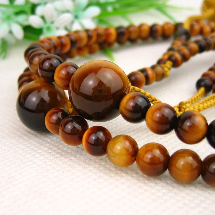 Japanese beads Nichiren type JUZU Buddhist rosary Tiger Eye L size DHL Free Shipping | Украшения и аксессуары