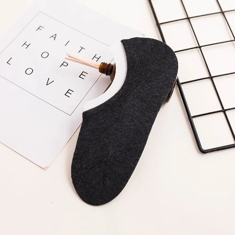 5 dark grey 10 шт. = 5 пар мужские короткие дышащие носки невидимые лодочки с низким вырезом носки из бамбукового волокна новые Брендовые повседневные деловые носки - Цвет: 5 dark grey