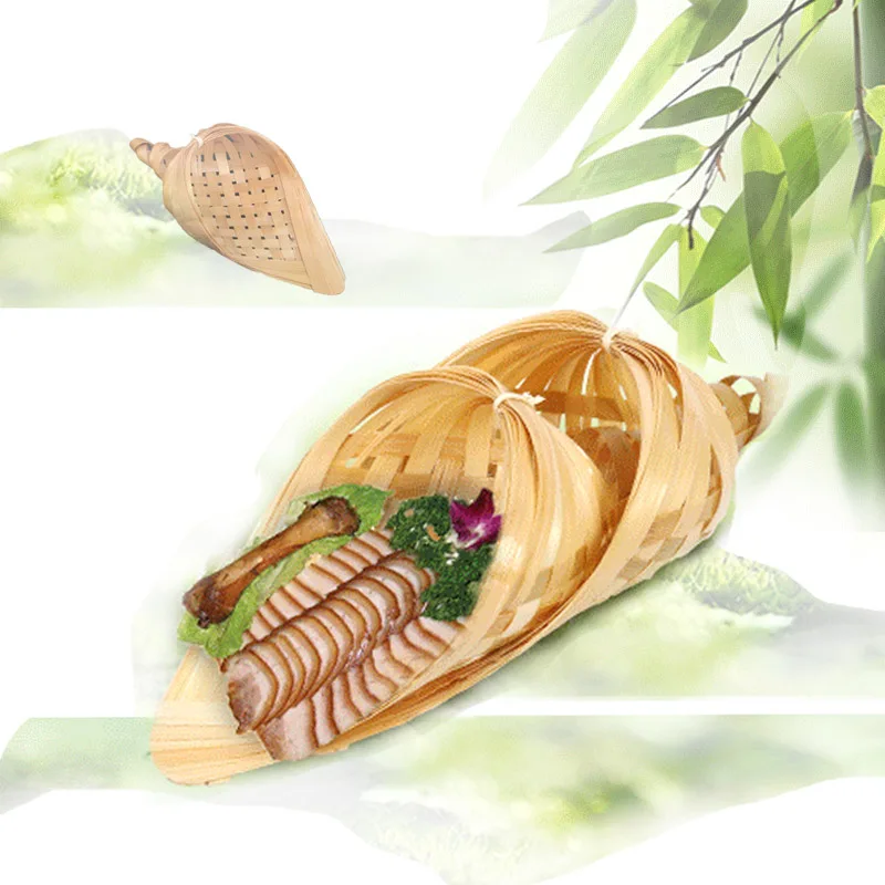 Корзина для еды ручной работы бамбуковые плетеные корзины закуски креативные