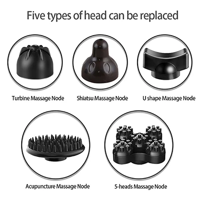 Only 5 Massage Heads LUYAO, 4 в 1, Электрический массажер для шеи, молоток, массажер для спины, многофункциональный массажный ролик для шейного позвонка - Цвет: Only 5 Massage Heads