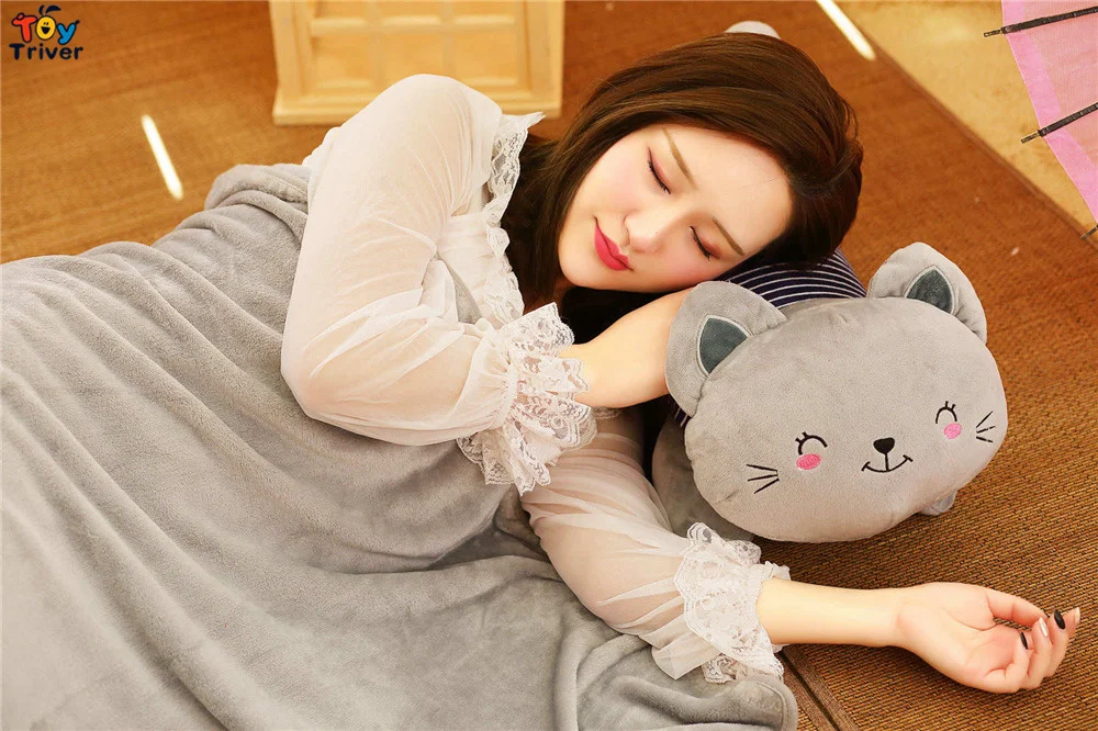 Котенок кошка плюшевые кошки портативные игрушечные детские куклы для малышей душ автомобиль кондиционер путешествия одеяло офис ворс ковер подарок на день рождения