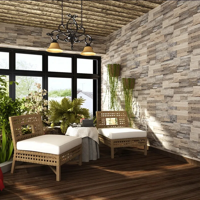 3D обои из ПВХ с изображением деревянного кирпича каменная дизайнерская