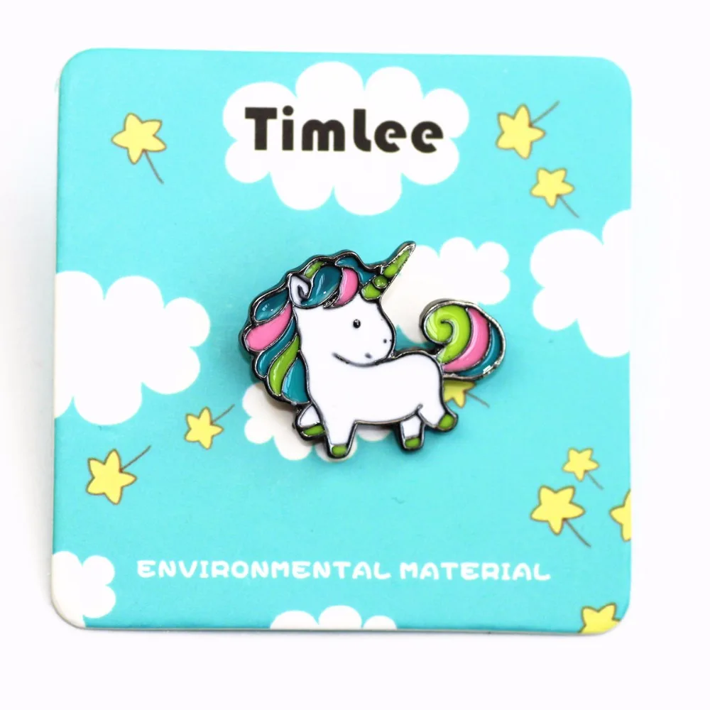 Timlee X147 мультфильм Милая Радужная лошадка Единорог дизайн металлическая брошь