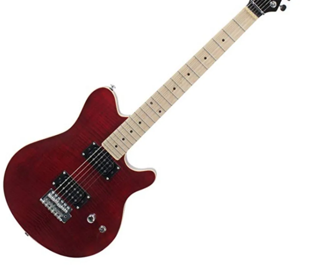Free shipping Burgundy electric guitar tiger body 6 string guitar. | Спорт и развлечения