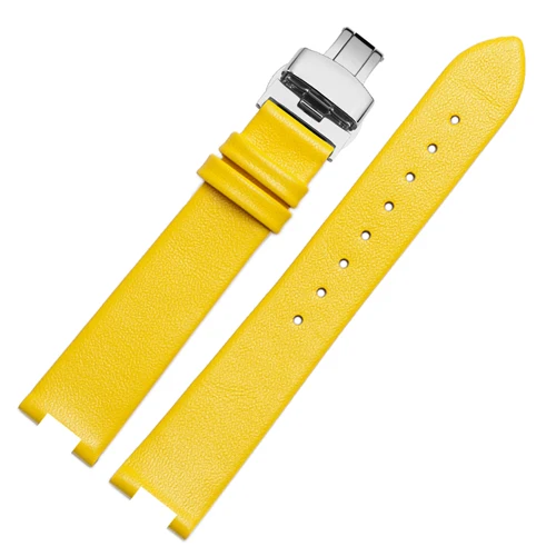 yellow C 18*9 мм вогнутый интерфейс ремешок для часов uitrathin Натуральная кожа Ремешок Замена Mido M022 207A женский браслет - Цвет ремешка: yellow C