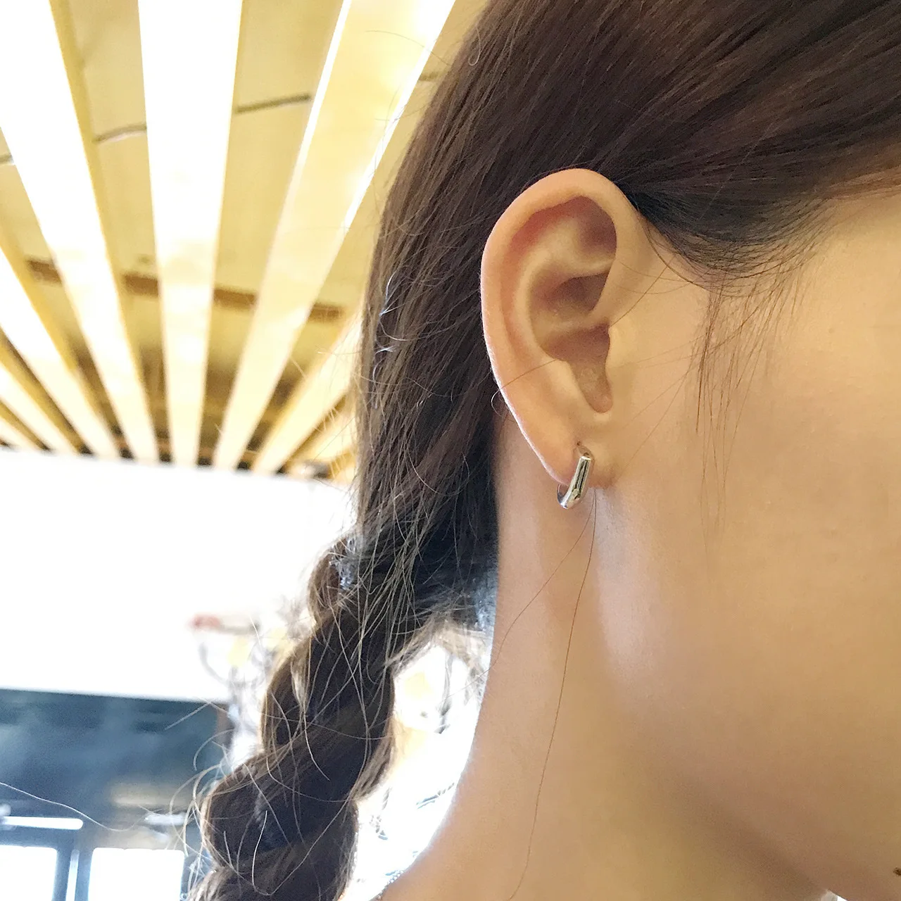 S925 Sterling Silver Irregular Geometric White Gold Ear Nails Hook Korean Earring for Women | Украшения и аксессуары