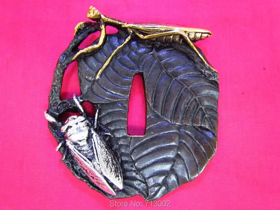 Японский меч Tsuba подпись красная медь для самурая Катана-дьявола лошади | Дом и