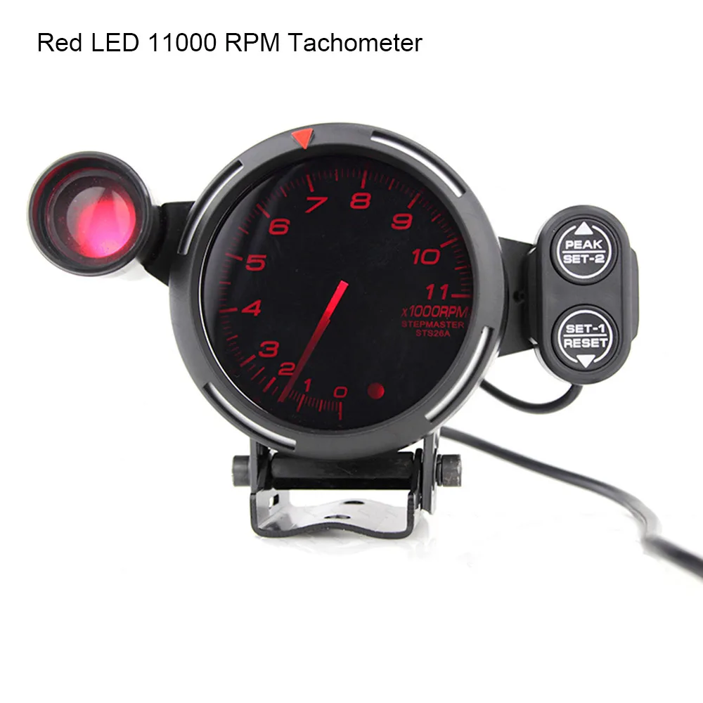 Red Led RPM Gauge 80 мм автомобиль грузовик Тахометр измеритель об/мин с сдвигом света 11000 об/мин шаговый Тахометр двигателя - Цвет: Red Led RPM Gauge