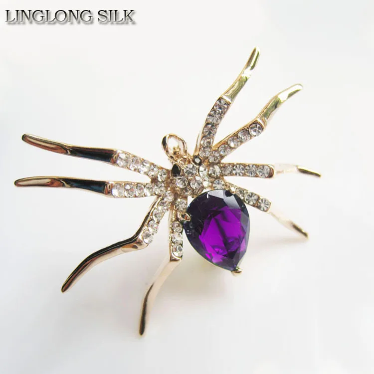 Стразы брошь в виде паука/Высокое качество унисекс/Большая необычная брошь/брошь