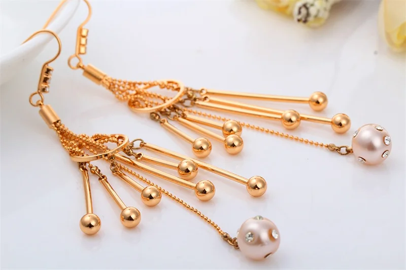 Женские серьги подвески с жемчужными кристаллами|dangle long earrings|long drop earringslong earrings |