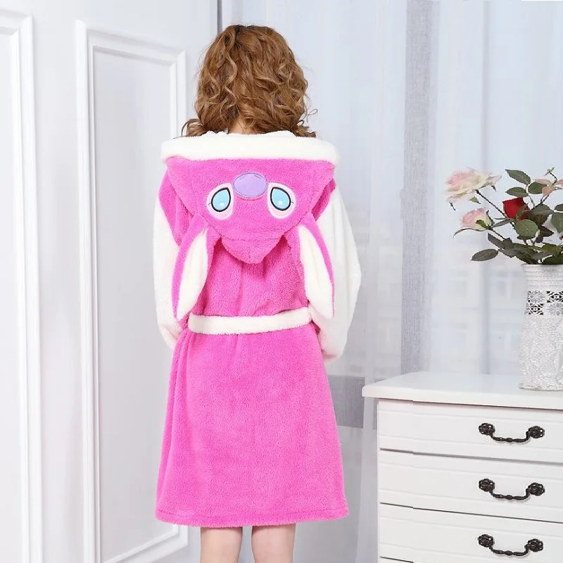 rose red stitch Университетский Монстр Салли, сексуальный халат для взрослых, фланелевый толстый бантик, халаты, банные халаты, Пижама, халат для спальни Femme - Цвет: rose red stitch