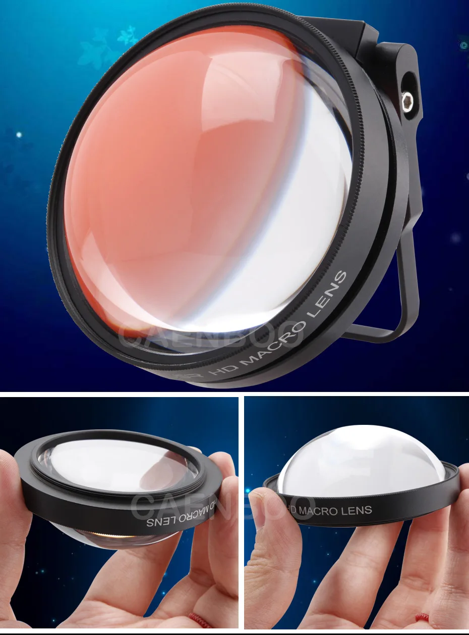 CAENBOO экшн-камера Фильтры для объектива Go Pro Hero 5 6 7 Super Macro 24X крупным планом Красный Дайвинг Подводный для GoPro Hero5/ черный