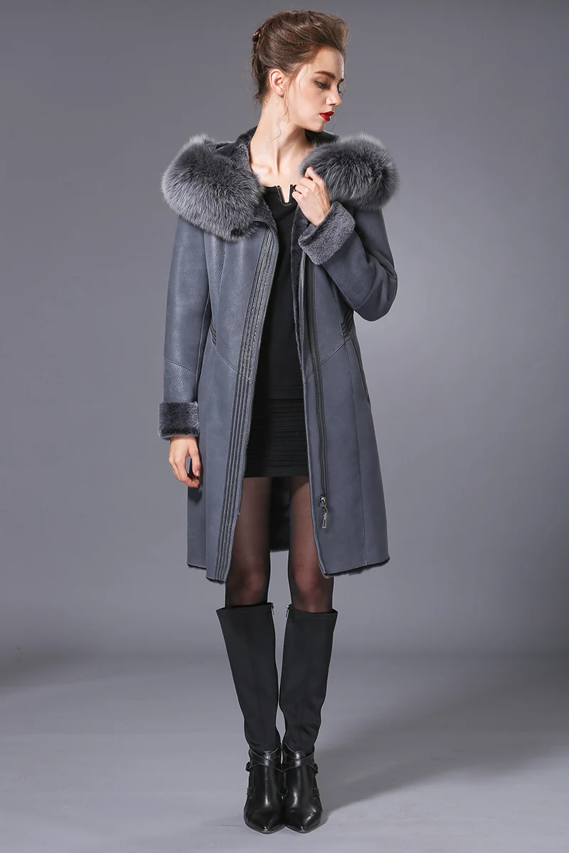 Заводские поставщик Для женщин пальто натуральная кожа шерсть из натуральной