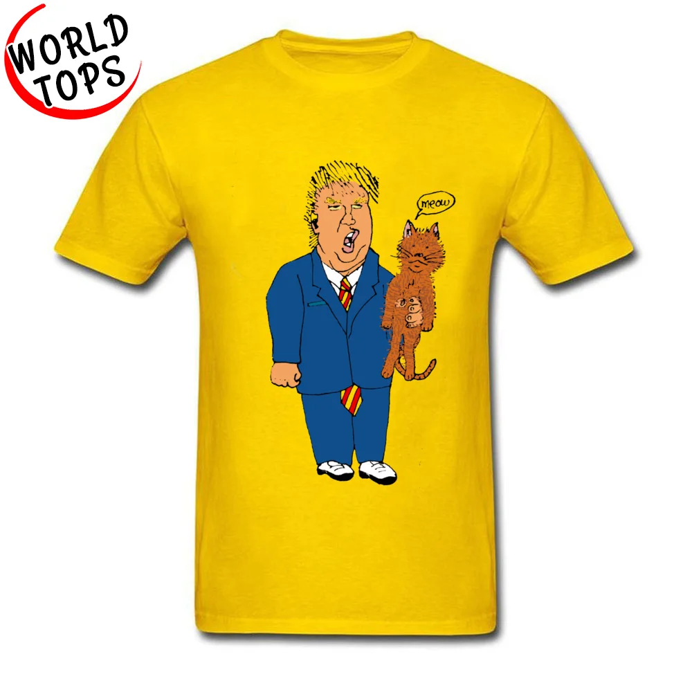 Дешевая забавная белая футболка с героями мультфильмов Трамп Кот коллекционер