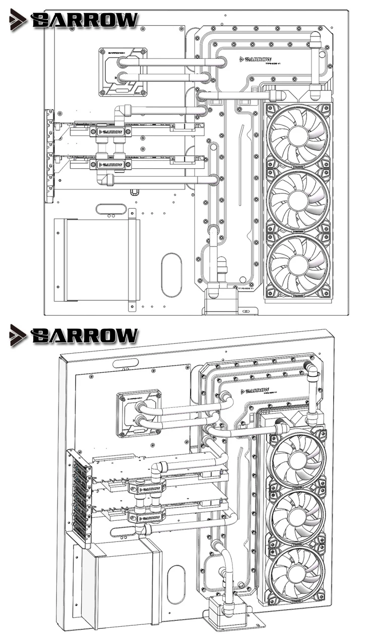 Курган TTP5-SDBV1, водные доски для TT Cors P5 чехол, для Intel cpu водоблок и один/двойной GPU корпус