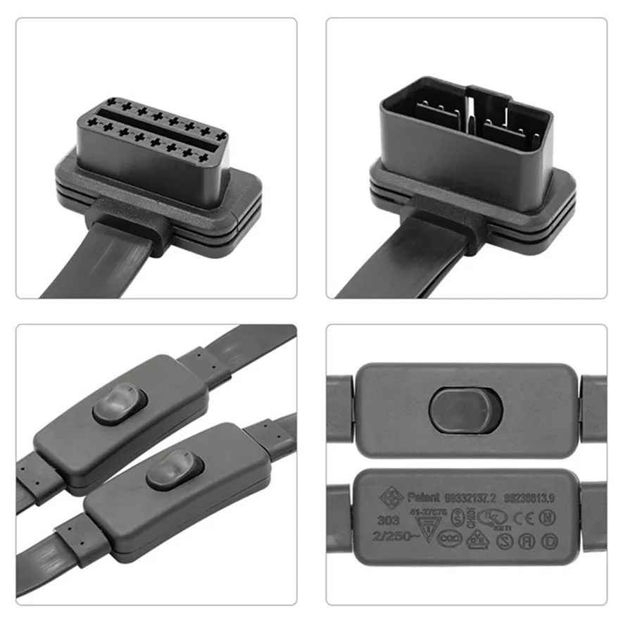 Новинка 1 в 2 Преобразованный 16-контактный соединительный кабель OBD2 сканер