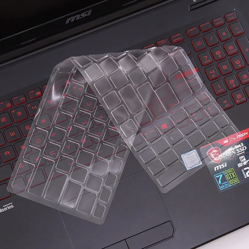 Защитная пленка для клавиатуры ноутбука из ТПУ для MSI GS60 GS70 GL62M GL72M GT72 15,6 дюймов, прозрачная Водонепроницаемая Мембрана для ноутбука - Цвет: Прозрачный