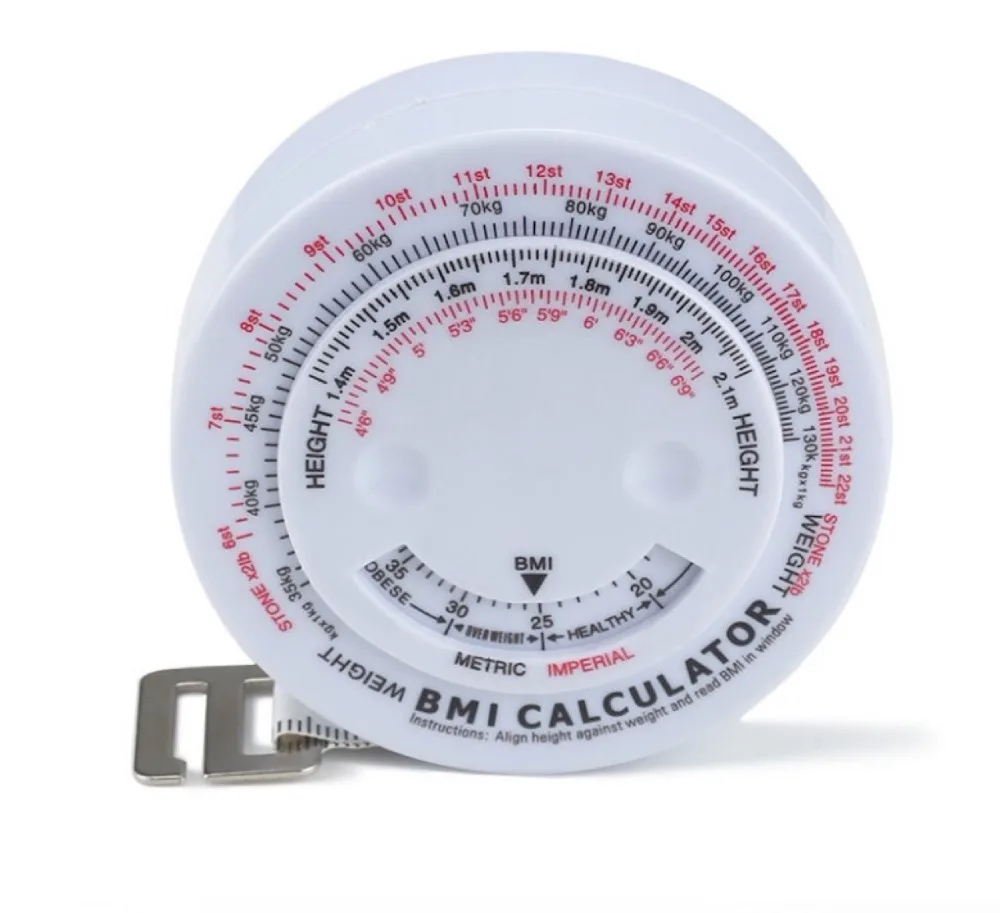 10 шт. 150 см BMI калькулятор выдвижная лента измеряет Индекс Массы Тела диета потеря