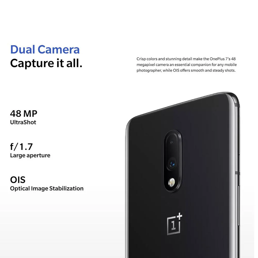 Новый оригинальный Oneplus 7 Мобильный телефон Snapdragon 855 Восьмиядерный 8 Гб 12 ОЗУ 256 ПЗУ