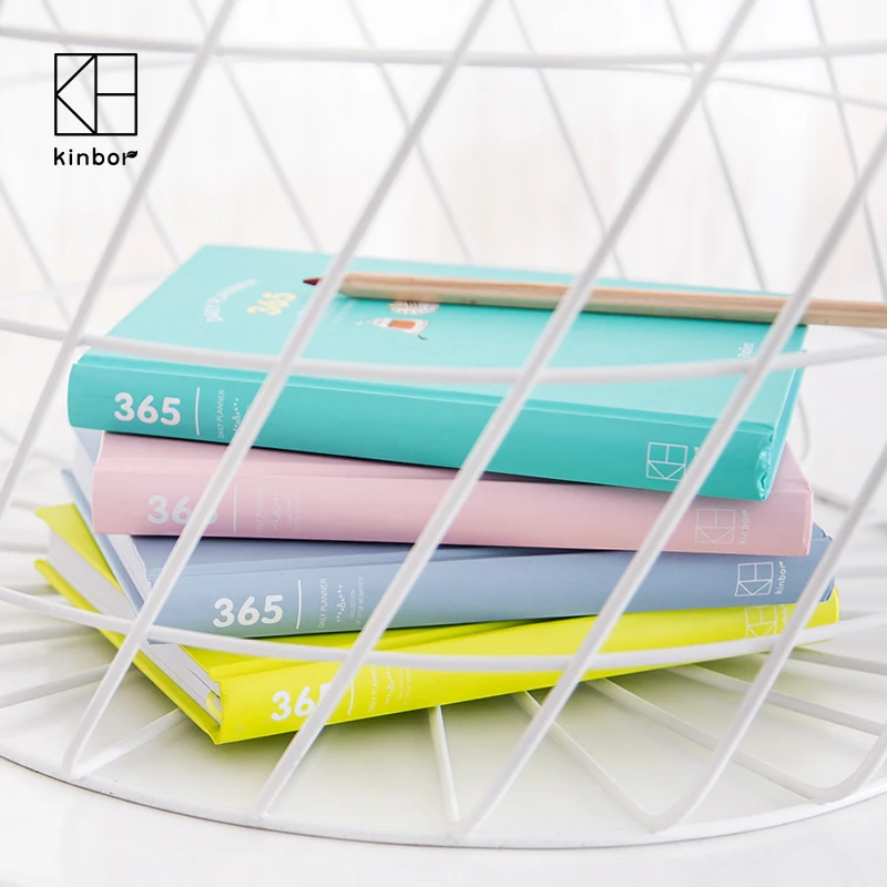 Kinbor 4 цвета милый планировщик Тетрадь 365 дней ежедневная план книга проекта повестки дня Kawaii подарок корейской канцелярские