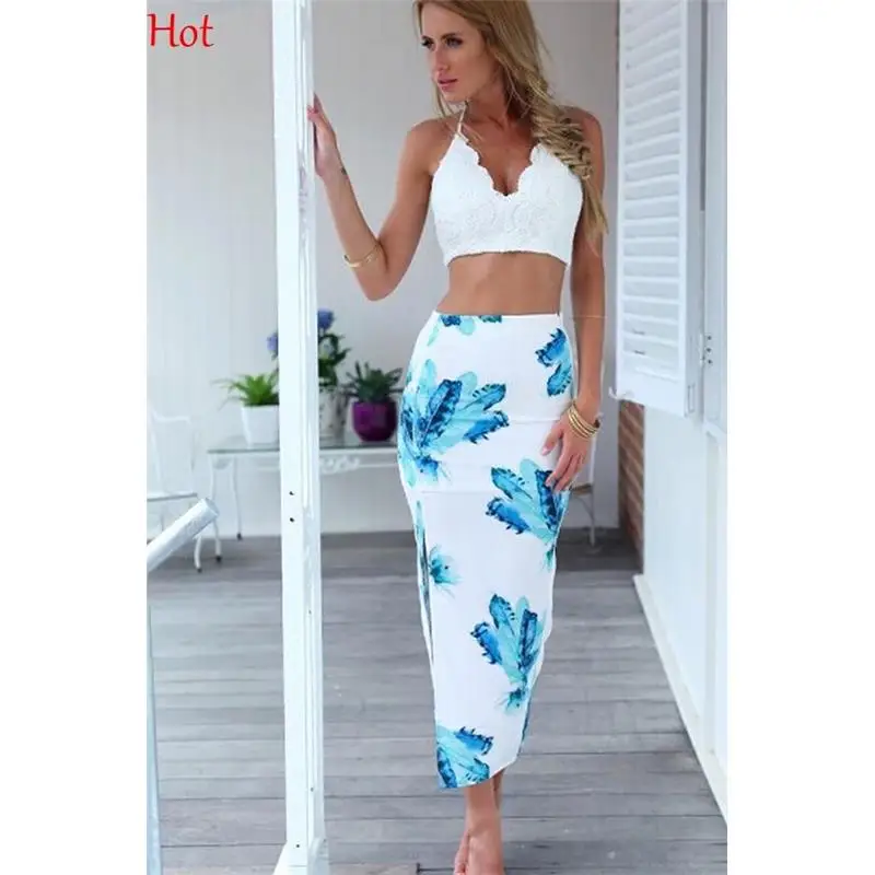 2017 юбка с принтом в виде листьев повседневные юбки карандаш высокой талией