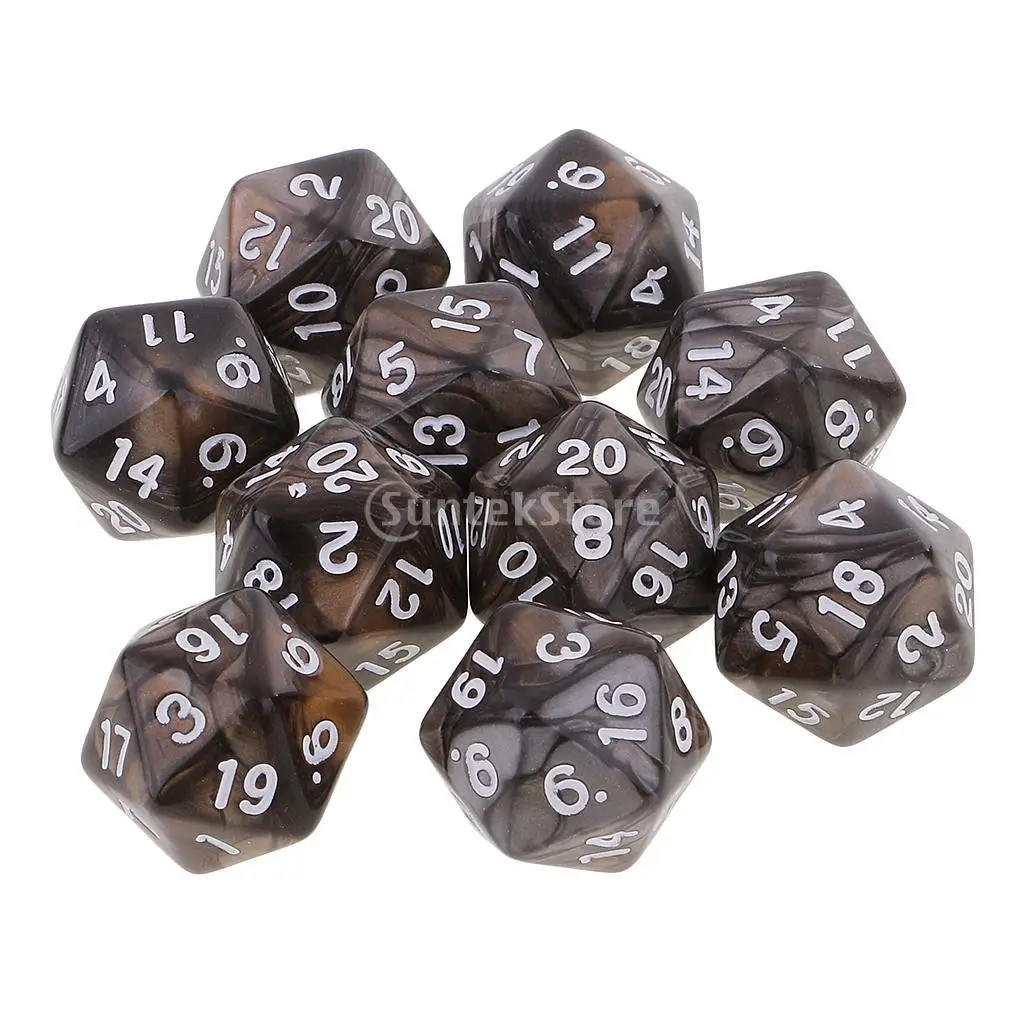 10 шт. 20 сторонних игральных костей D20 многогранные кости для подземей и драконов
