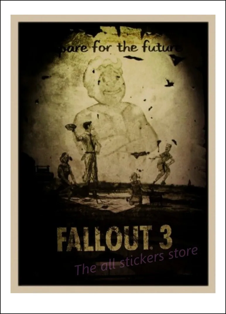 Fallout 3 4 игровой плакат серия Fallout игра Ретро плакат, крафт-бумага для бара кафе домашний декор Настенная роспись/2030