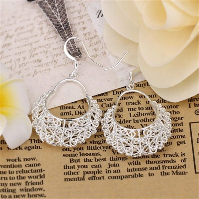 Wholesale Silver Color Earrings For Women Fashion Jewelry Elegant Gorgeous Design Charm Christmas Gifts E328 | Украшения и