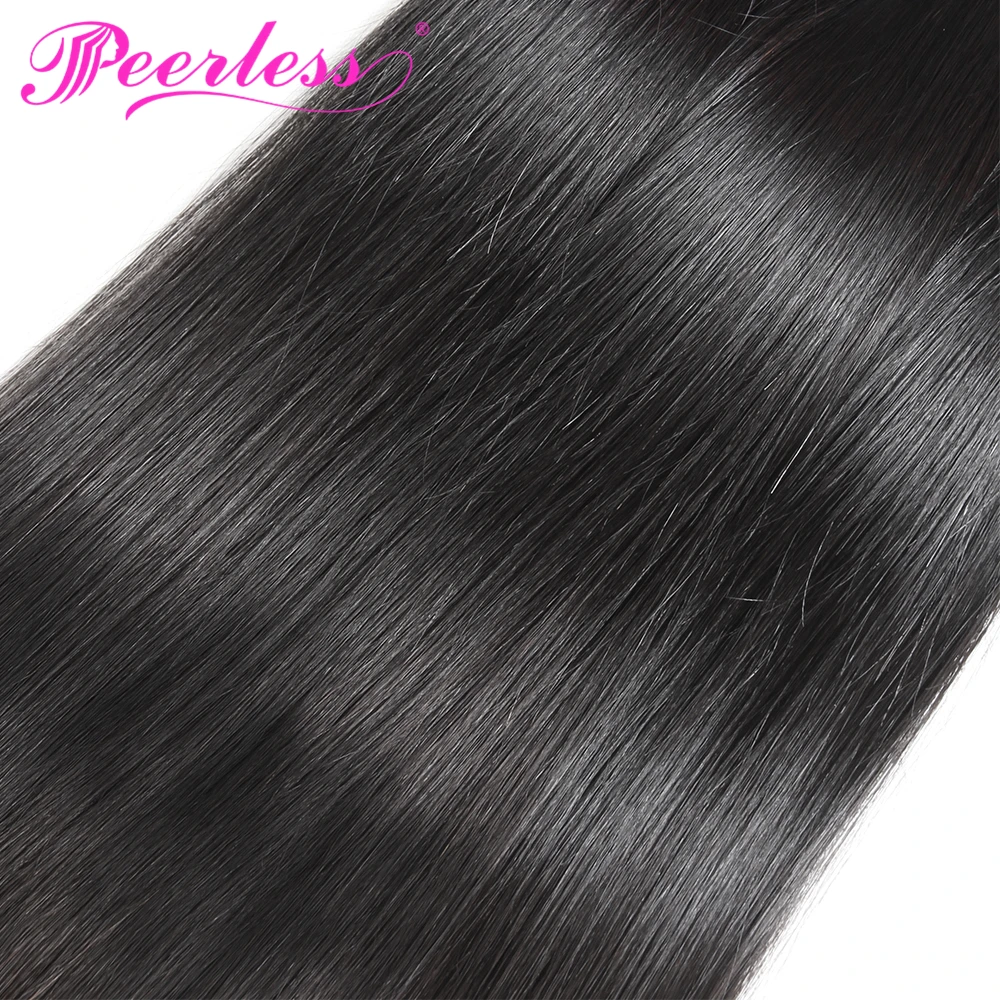 PEERLESS волосы перуанские прямые 3/4 пучки с 5x5 Закрытие 100% Remy человеческие закрытием