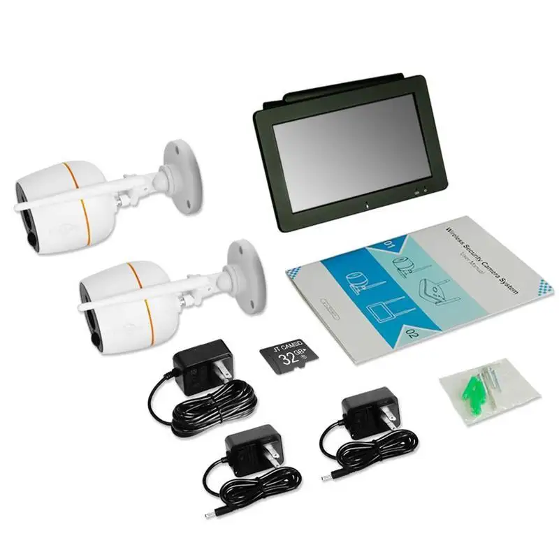 Wifi Camera Wireless NVR Surveillance-Kit Cctv-System Video-Security Outdoor SD Card Two Way Audio System 1080P 7" Touch Screen