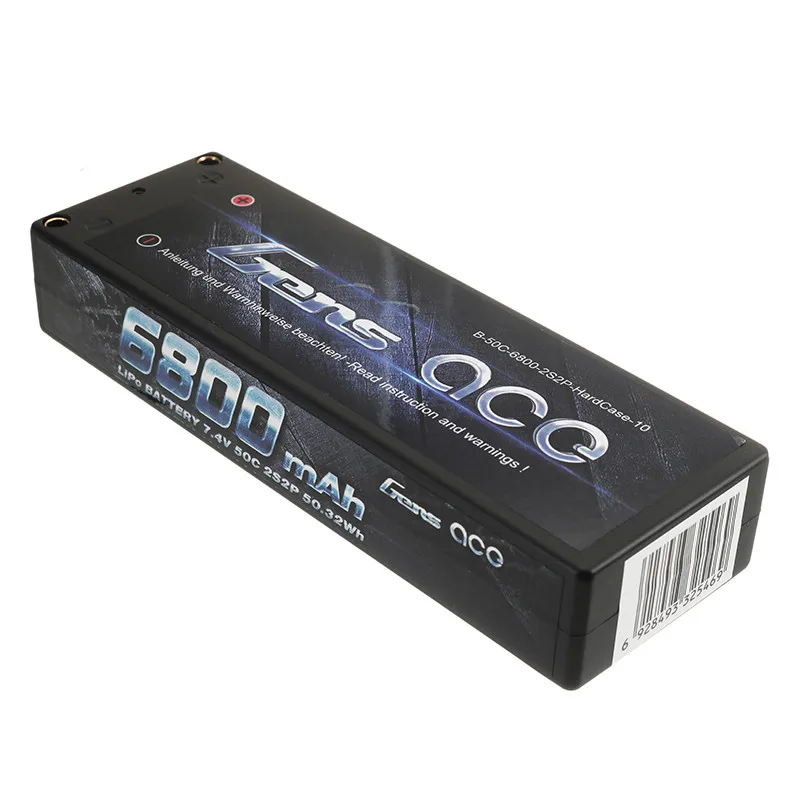 Gens Ace 7,4 V 6800mah 50C 2S перезаряжаемая Lipo батарея T вилка для 1/8 1/10 RC автомобиля